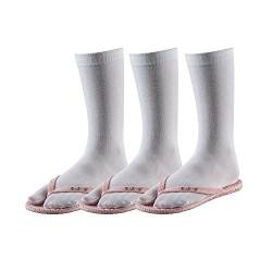 TippTexx24 3 Paar Zwei-Zehen-Socken, Samurai-Socken, Tabi Socken, (One Size, weiß) von TippTexx24