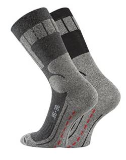 TippTexx24 4 Paar Sport Funktionssocken, Wandersocken, Outdoorsocken, Trekkingsocken mit viel Baumwolle (35/38, grau/schwarz) von TippTexx24