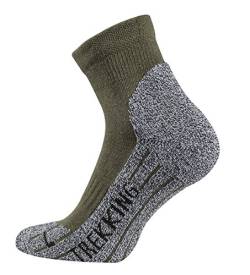 TippTexx24 4 Paar kurzTrekkingsocken, Wandersocken mit Coolmax Garn (43-46, oliv) von TippTexx24