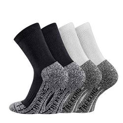 TippTexx24 Trekkingsocken, 4 Paar Trekking Socken Coolmaxsocken, 2X Black 2X White, 35/38 von TippTexx24