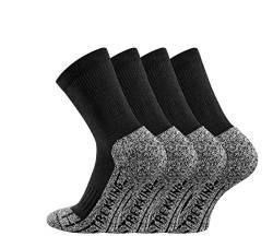 TippTexx24 Trekkingsocken, 4 Paar Trekking Socken Coolmaxsocken, Black, 35/38 von TippTexx24