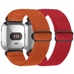 Tiptops Ersatzarmband Kompatibel mit Fitbit Versa 2 Armband/Fitbit Versa Armband für Damen/Herren, Sports Elastisches Verstellbares Nylon Uhrenarmband für Fitbit Versa/Versa 2/ Versa Lite -2Pack von Tiptops