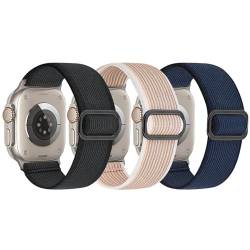 Tiptops Kompatibel mit Apple Watch Ultra-Band 49 mm, 45 mm, 44 mm, 42 mm, 41 mm, 40 mm, 38 mm, für Herren und Damen, dehnbares, weiches, geflochtenes, elastisches Nylon-Sportarmband für iWatch SE von Tiptops