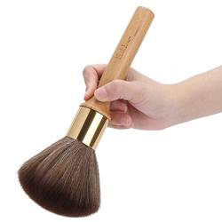 Barbier Hals Duster Brush, Weiche Kehrbürste für Kaputtes Haar Friseur Reinigungsbürste für Kaputtes Haar Hair Sweep Friseurwerkzeug für Salon oder Hausgebrauch(Holzfarbe) von Tissting