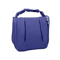 Kulturtasche für Damen, 21 x 21 x 10 cm Kleine wasserdichte Polyester Waschtasche mit Zip und Griff, Einfacher Modestil Reise Kosmetiktasche Make-up Tasche(Cyan) von Tissting