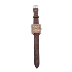 Tissting Retro Damenuhr Quadratische Stilvolle Damen Uhren Vintage Armbanduhr mit Lederband, Mechanische Uhr für Jeden Anlass(Braun) von Tissting
