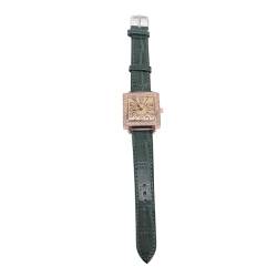 Tissting Retro Damenuhr Quadratische Stilvolle Damen Uhren Vintage Armbanduhr mit Lederband, Mechanische Uhr für Jeden Anlass(Grün) von Tissting
