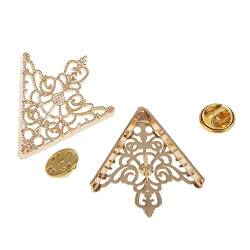 Tiuimk Gold Hohl Dreieck Kragen Pins Hemd Kragen Clip Hals Ecke Zubehör – 1 Paar, Kristall, Kristall von Tiuimk