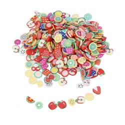 Tiuimk Nagelkunst-Aufkleber aus Kunstharz, Obstscheiben, verschiedene Farben, 3 mm - 5 mm, für Nageldekoration, mit Nagellack und UV-Gel, perfekt für Zuhause und Büro, 1000 Stück von Tiuimk