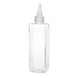 Tiuimk Quadratische Flasche mit spitzer Öffnung für Farb- und Tintenaufbewahrung, 250 ml, transparent von Tiuimk