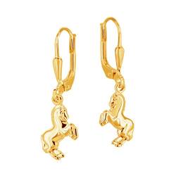 Tiwoca® Jewellery Mädchen Pferd Ohrring Brisur nickelfrei inklusive hochwertigem Schmucketui und gratis Schmuckpoliertuch (8 Karat (333) Gelbgold) von Tiwoca