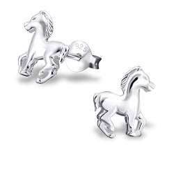 Tiwoca® Jewellery Ohrstecker Pferd Echt Silber 925 nickelfrei inklusive hochwertigem Tiwoca Jewellery Schmucketui und gratis Schmuckpoliertuch (Hell) von Tiwoca