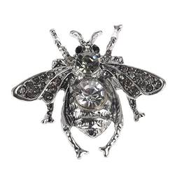 Tixqeaif Vintage Inset Biene Brosche Strass Biene Broschen Kleine Ton Bug Fly Bee Silber von Tixqeaif