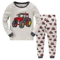 Tkiames Jungen Schlafanzug Langarm Herbst Winter Kinder Nachtwäsche Pyjama Sets 98 104 110 116 122 128 134 (4 Jahre, Farbe 2) von Tkiames