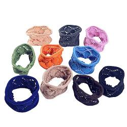 10 Stück Haarschmuck Kopfschmuck Einfaches elastisches Gummiband Farbe Handtuchring Stirnband Seil. Haargummi Transparent (Khaki, One Size) von Tmianya