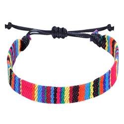 Gewebte Armbänder Set, 1PC Farbe Seil Gewebtes Armband Verstellbares Bohemia Armband für Männer Frauen Dünne Schnur Seil Handgemachtes Strandarmband Buntes Armband-H von Tmianya