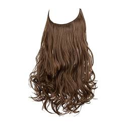Haarverlängerung Geheimer Draht in echtem langem, dickem, geradem, lockigem Stirnband für Frauen Regenbogen Perücke Bob (Brown, One Size) von Tmianya
