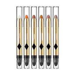 Hochglanz-Lidschatten-Stift mit Perlen erhellt die Farbe liegender Seidenraupen-Stift zweifarbiger Lidschatten Puder Halloween (C, One Size) von Tmianya