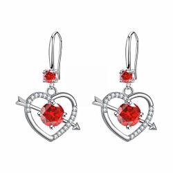 Persönlichkeit Temperament Eingelegter Minimalistisch Feiner Ohrring -Ohrstecker mit Diamanten Zirkon-Ohrringe Einer der herzförmigen Ohrringe Valentinstag Ornament Ohrringe Silber (E, One Size) von Tmianya