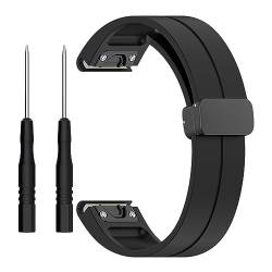 Tmianya 【22 mm】 Schnellverschluss-Uhrenarmband Silikon, atmungsaktiv, schweißfest, mit Faltschließe, kompatibel mit Smartwatch-Modellen Schmelzende Armbanduhr (Black, One Size) von Tmianya