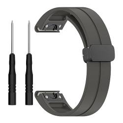 Tmianya 【22 mm】 Schnellverschluss-Uhrenarmband Silikon, atmungsaktiv, schweißfest, mit Faltschließe, kompatibel mit Smartwatch-Modellen Schmelzende Armbanduhr (Grey, One Size) von Tmianya