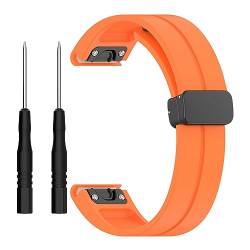 Tmianya 【22 mm】 Schnellverschluss-Uhrenarmband Silikon, atmungsaktiv, schweißfest, mit Faltschließe, kompatibel mit Smartwatch-Modellen Schmelzende Armbanduhr (Orange, One Size) von Tmianya