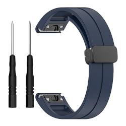 Tmianya 【26 mm】 Schnellverschluss-Uhrenarmband Silikon, atmungsaktiv, schweißfest, mit Faltschließe, kompatibel mit Smartwatch-Modellen Herren Armbanduhr Chronograph (Dark Blue, One Size) von Tmianya