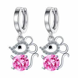 Tmianya Ohrringe Kreatives Temperament Ohrringe Schmuck Ohr-Knopf weibliche volle -Ohrringe Exquisite Ohrringe Perlen Ohrringe Damen Set (Pink, One Size) von Tmianya