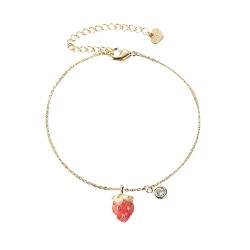 Tmianya Ohrringe süße Erdbeerohrringe femininer Charme einfach und frisch kein Ohrloch Ohrclip Earnail Mädchen Herz Halskette Armband Süße Ketten Essbar (F, One Size) von Tmianya