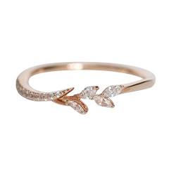 Tmianya Silber Versprechen Ringe zartes Design Knoten Set Mode Ring Licht Luxus High Grade Ring Silber Ringe (Rose Gold, 10) von Tmianya