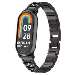 Tmianya Stilvolles, langlebiges Edelstahl-Metallarmband, kompatibel mit elektronischen Smartwatches 1324Jhir (Black, One Size) von Tmianya