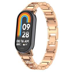 Tmianya Stilvolles, langlebiges Edelstahl-Metallarmband, kompatibel mit elektronischen Smartwatches 1324Jhir (Rose Gold, One Size) von Tmianya