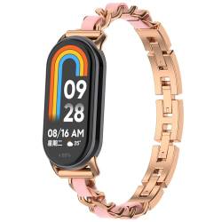 Tmianya Stilvolles, langlebiges Edelstahl-Metallarmband, kompatibel mit elektronischen Smartwatches 1325Jhir (Rose Gold, One Size) von Tmianya