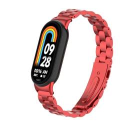 Tmianya Stilvolles, langlebiges Edelstahl-Metallarmband, kompatibel mit elektronischen Smartwatches 1326Jhir (Red, One Size) von Tmianya