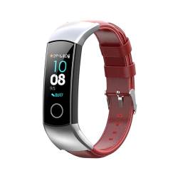 Tmianya Stilvolles Ersatzarmband für mehrere Modelle elektronischer Smartwatches, die mit Smartwatch kompatibel sind XQQ0238 (Red, One Size) von Tmianya