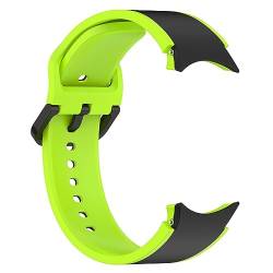Zweifarbiges, schweißfestes Sportuhrenarmband Silikon für mehrere Modelle der Samsung Watch 5 und 4 Riesige Armbanduhr (Green, One Size) von Tmianya