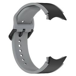 Zweifarbiges, schweißfestes Sportuhrenarmband Silikon für mehrere Modelle der Samsung Watch 5 und 4 Riesige Armbanduhr (Grey, One Size) von Tmianya