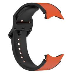 Zweifarbiges, schweißfestes Sportuhrenarmband Silikon für mehrere Modelle der Samsung Watch 5 und 4 Riesige Armbanduhr (Orange, One Size) von Tmianya