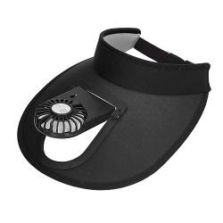 Tnfeeon Lüfter-Visierhut, PU-Verstellbarer, Schützender USB-Ventilator-Visierhut für Reisen (Schwarz) von Tnfeeon