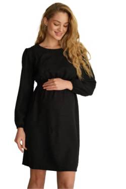 ToBe Damen Airy Umstandskleid mit lakonischem Schnitt ist ideal für einen leichten Frühlingslook, 4497763, schwarz, M von ToBe