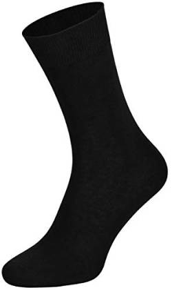 Tobeni 10 Paar Herrensocken ohne Gummi Business Socken 100 Baumwolle Farbe Schwarz Grösse 39-42 von Tobeni