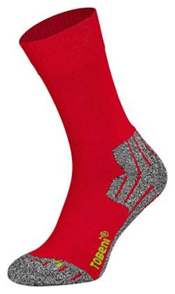 Tobeni 2 Paar Damen Herren Trekkingsocken Wandersocken Outdoor-Funktionssocken Atmungsaktiv Unisex Farbe Rot Grösse 39-42 von Tobeni