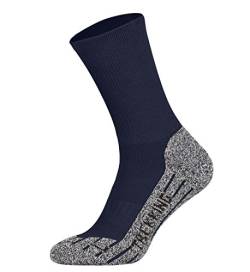 Tobeni 2 Paar atmungsaktive Coolmax Trekkingsocken Wandersocken Unisex Outdoor-Funktionssocken für Damen und Herren Farbe Marine Grösse 35-38 von Tobeni