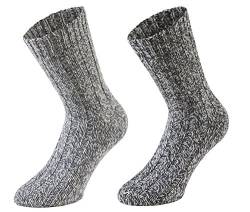 Tobeni 4 Paar warme Damen Herren Norweger Socken Wintersocken Schafwollsocken vorgewaschen Unisex Farbe Grau-Töne Grösse 43-46 von Tobeni