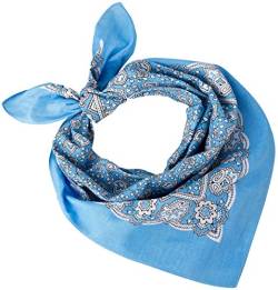 Tobeni 548 Damen Herren Nickituch Kopftuch Bandana Halstuch Baumwolle Unisex Farbe Paisley Hellblau Grösse 54 cm x 54 cm von Tobeni