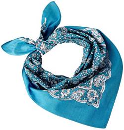 Tobeni 548 Damen Herren Nickituch Kopftuch Bandana Halstuch Baumwolle Unisex Farbe Paisley Türkis Grösse 54 cm x 54 cm von Tobeni