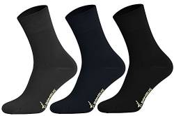 Tobeni 6 Paar Bambussocken ohne Gummi Unisex Bambus Business-Socken für Damen und Herren Farbe Anthrazit-Marine-Schwarz Grösse 39-42 von Tobeni
