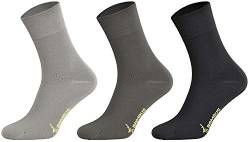 Tobeni 6 Paar Bambussocken ohne Gummi Unisex Bambus Business-Socken für Damen und Herren Farbe Silber-Toene Grösse 35-38 von Tobeni