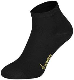 Tobeni 6 Paar Damen Herren Bambussocken Kurz Bambus Quarter Socken Unisex Farbe Schwarz Grösse 39-42 von Tobeni