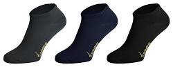 Tobeni 6 Paar Damen Herren Sneakersocken Bambus-Socken Unisex Anti-Schweiss Füsslinge für Arbeit und Freizeit 2x Anthrazit 2x Marine 2x Schwarz 35-38 von Tobeni